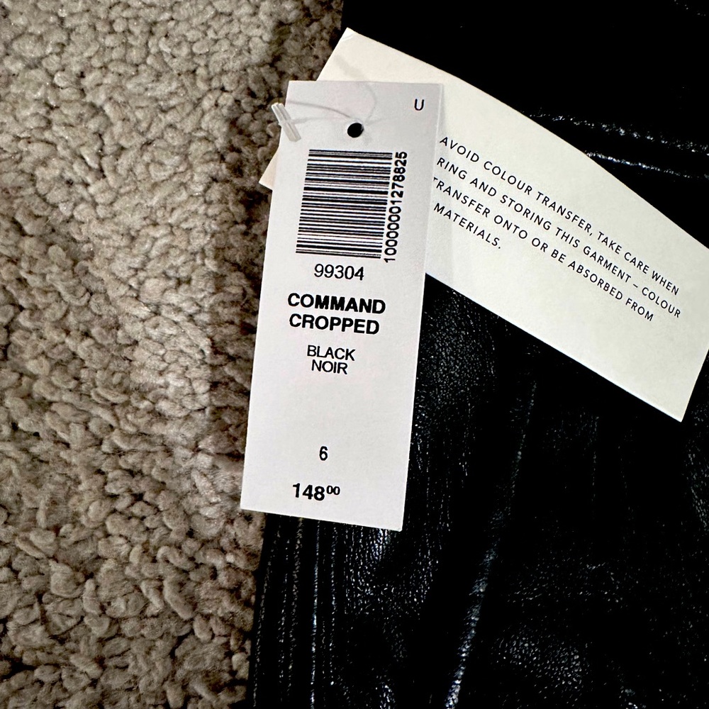 Cropped faux leather pants